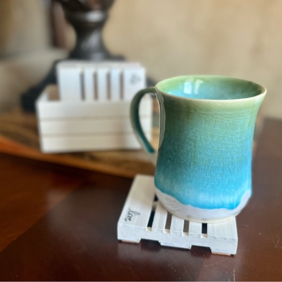 Mini Pallet & Crate Coaster Set Live Laugh Love White wash. 4 Coasters w/crate - Picture 3 of 5